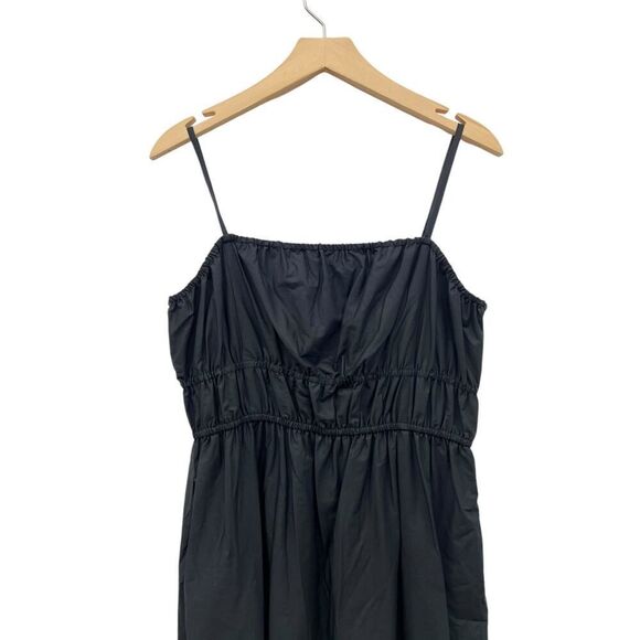 Madewell Embroidered Tank Midi Dress in Black Poplin NS131 size 14 NWT - Picture 7 of 8